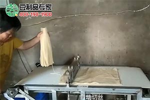 豆腐皮切丝机操作现场